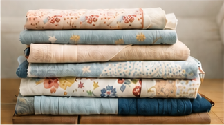 Stack of folded fabrics